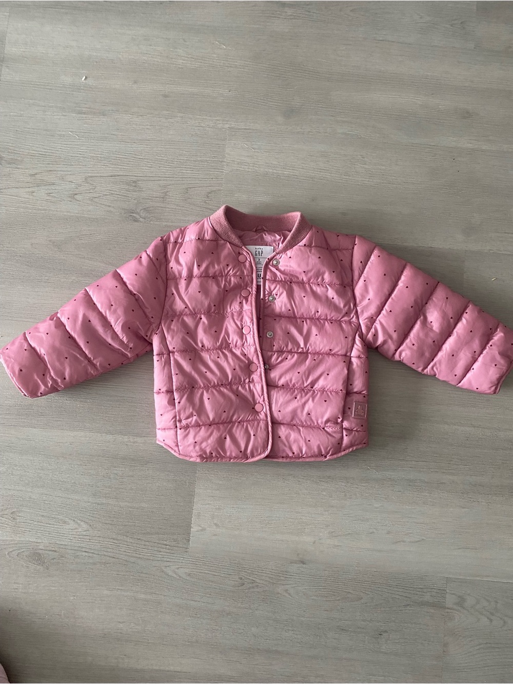 GAP Light Pink Quilted Puffer Jacket for Kids